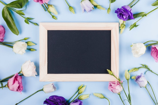 Flowers with a blackboard