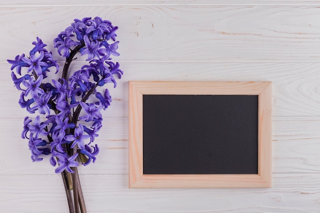 Flowers with a blackboard