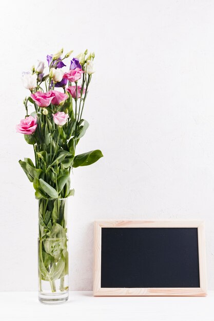 Flowers with a blackboard