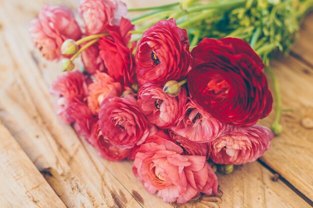 flowers on wood