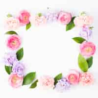 Free photo flowery pastel square frame