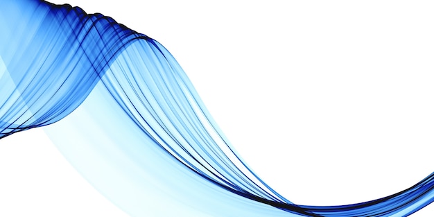 流れる青い滑らかな波線の背景