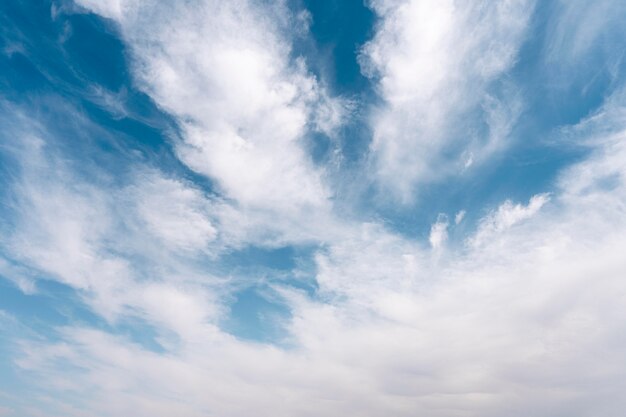 Fluffy clouds on a windy sky