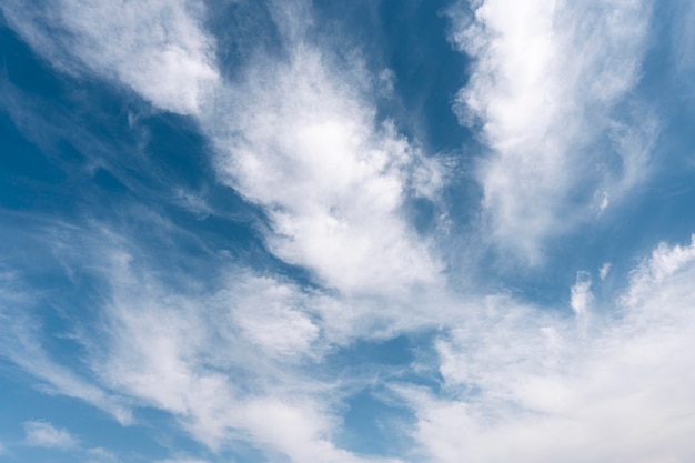 Fluffy clouds on a windy sky