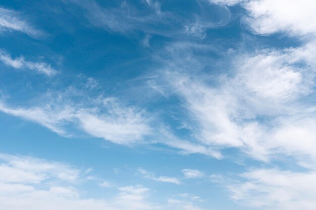 Fluffy clouds on a windy sky