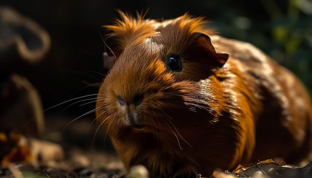 Free photo fluffy guinea pig looking at camera curiously generated by ai