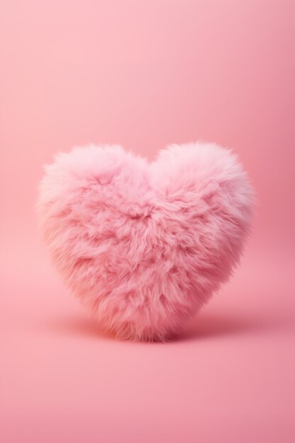 Fluffy heart in studio