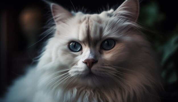 Fluffy Persian kitten staring with softness and beauty generated by AI