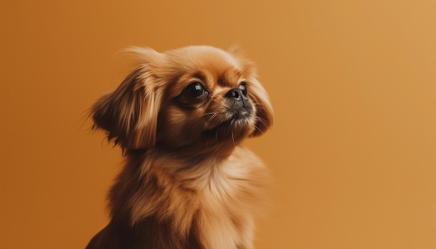 Fluffy purebred Pomeranian puppy playful and pampered generated by AI