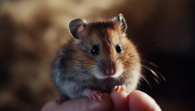 Free photo fluffy small rodent with cute whiskers sitting generative ai
