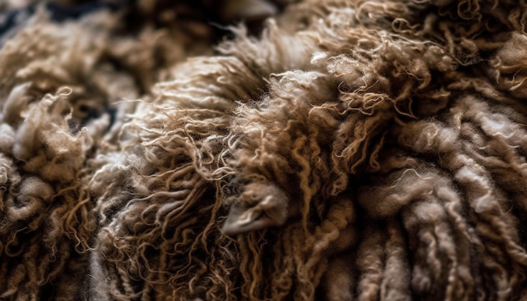 मुफ़्त फोटो fluffy wool coat elegant mink fur trim generated by ai