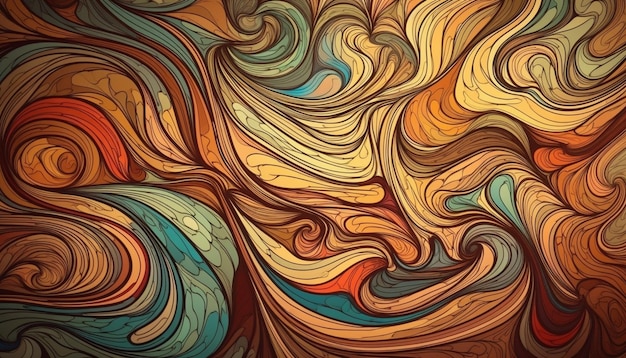 Бесплатное фото Жидкая волновая картина в современном абстрактном дизайне, созданная ии
