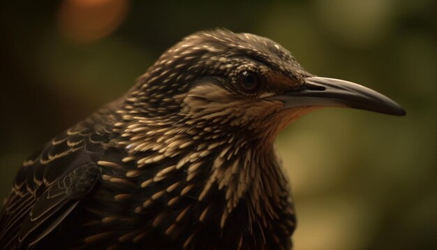 Focused hawk perched on branch eyeing prey generated by AI