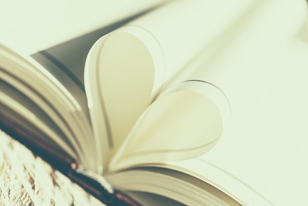 Folded book with heart shape