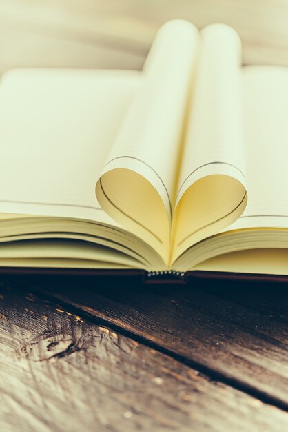 Folded book with heart shape