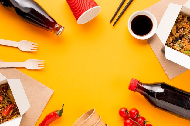 Food frame with chinese dish