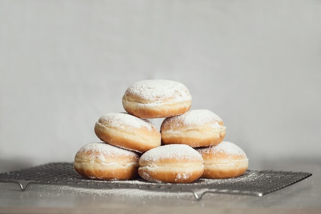 Food. Freshly baked doughnuts on the table