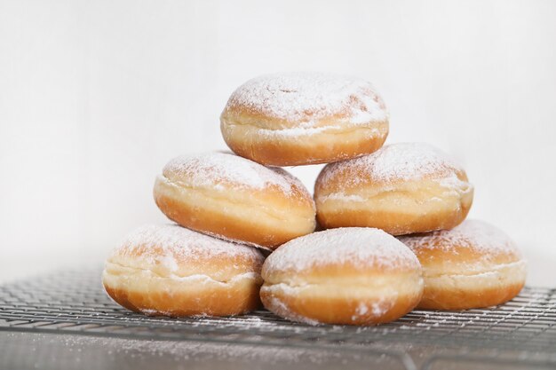 Food. Freshly baked doughnuts on the table