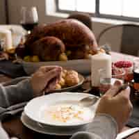 Free photo food prepared for thanksgiving day close-up