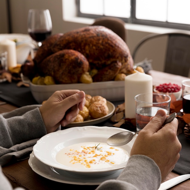 Food prepared for thanksgiving day close-up