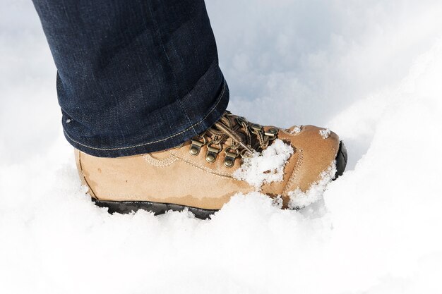 Foot in the snow