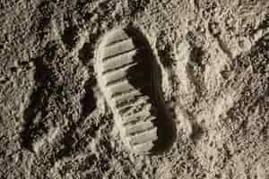 Free photo foot step details of moon texture concept