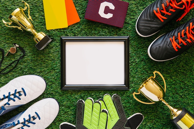Football background with frame