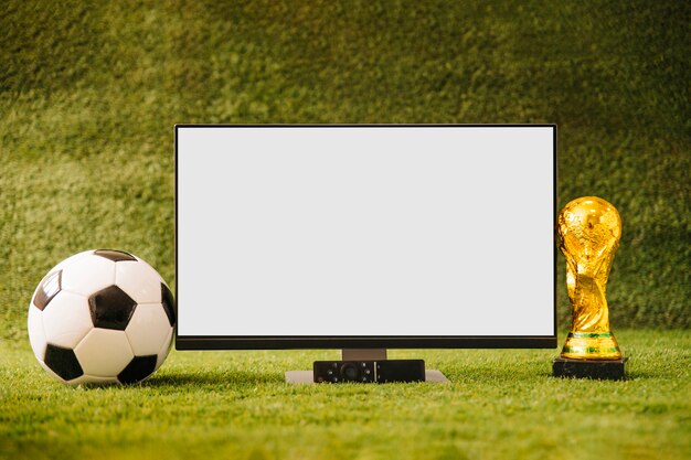 Football background with tv