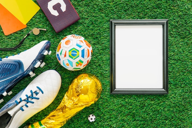 Free photo football composition with frame