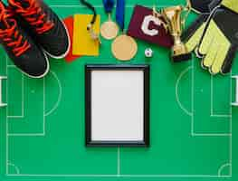 Foto gratuita concetto di calcio con cornice