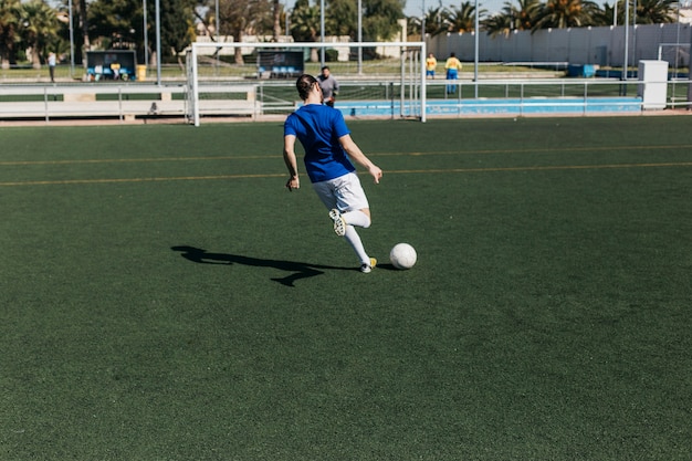 Football player shooting