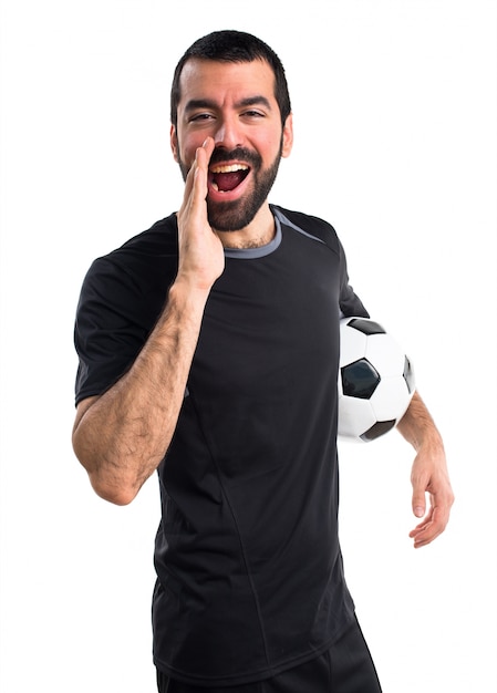 Football player shouting