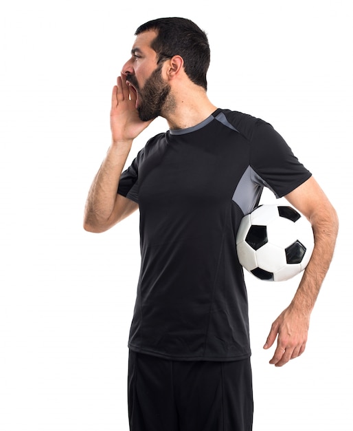 Football player shouting