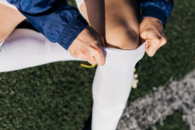 Football player with socks