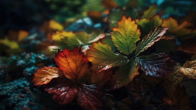 Free photo forest leaves mix ai generated image