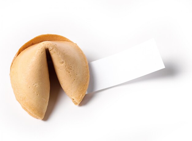 Fortune cookie with paper