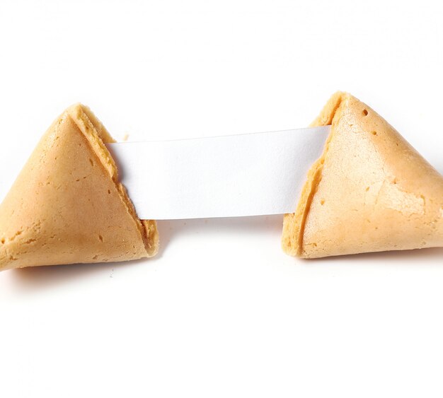 Fortune cookie with paper