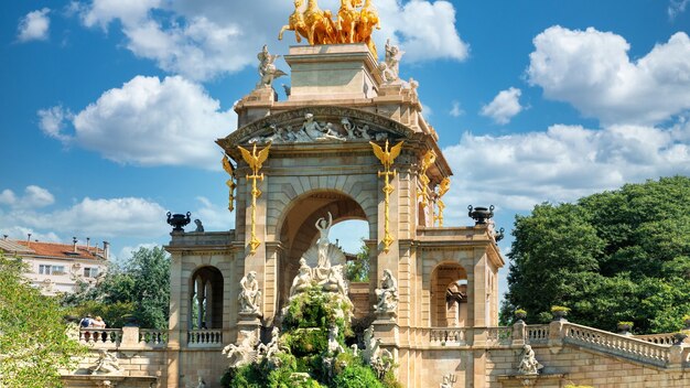 fountain in the parc de la ciutadella in barcelona spain