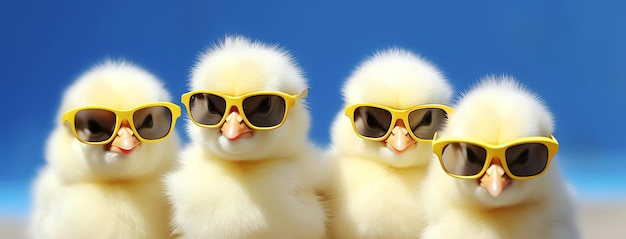 four chicks AI generated image