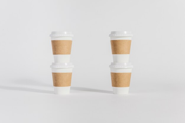 Four plastic cups