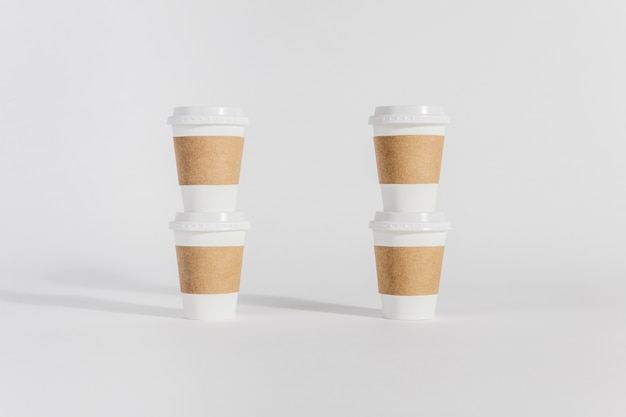 Four plastic cups