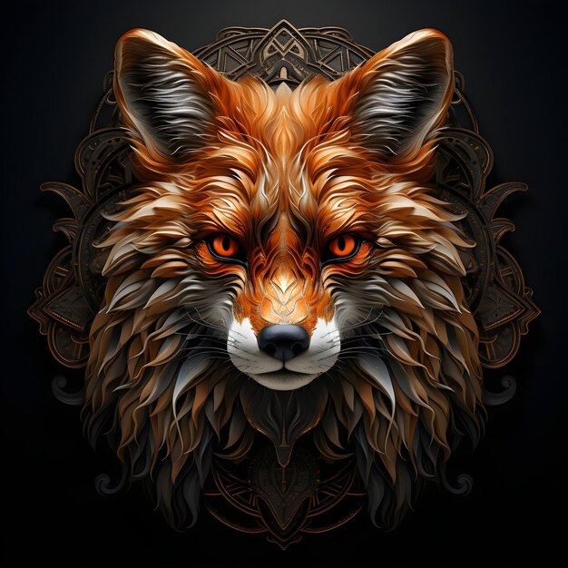 fox head illustration