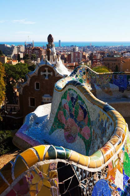 Fragment of Park Guell in winter