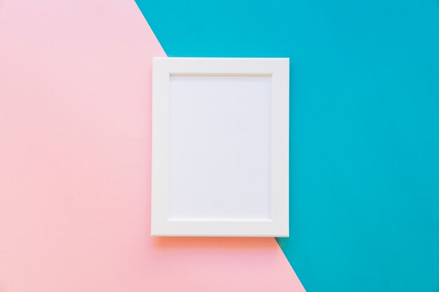 frame on blue and pink background