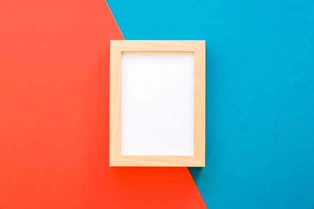 Frame on blue and red background