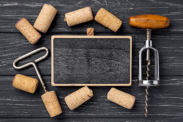 Frame of corkscrew and wine stoppers