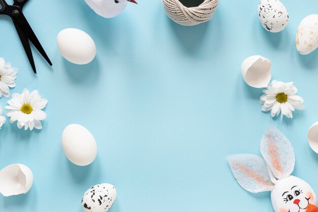 Free photo frame of decorations and eggs for easter