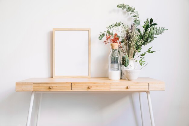 Frame on decorative table