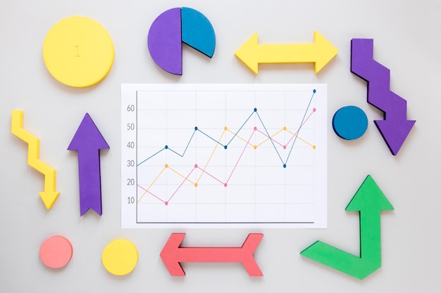 Foto gratuita cornice di grafici di economia