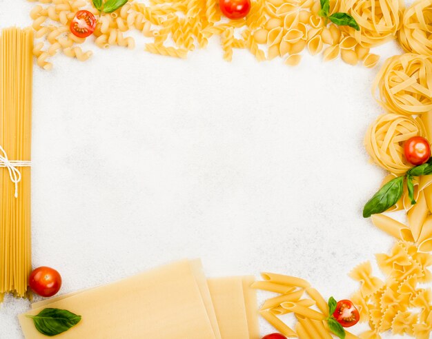 Frame of italian pasta